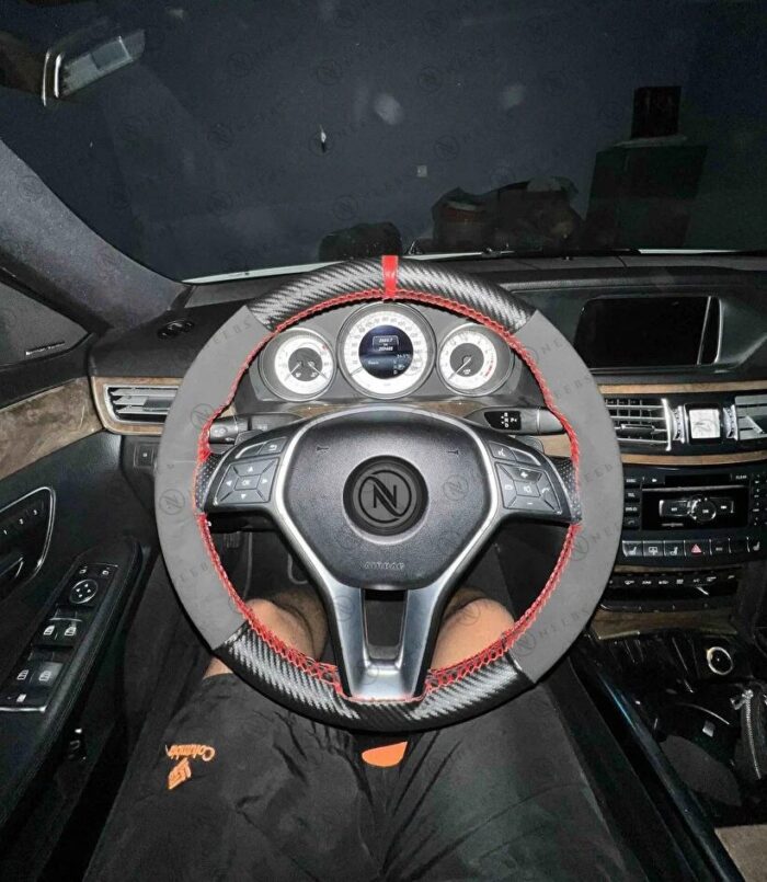 Direksiyon Kılıfı Alcantara Karbon Dikmeli Direksiyon Kılıf - Görsel 7