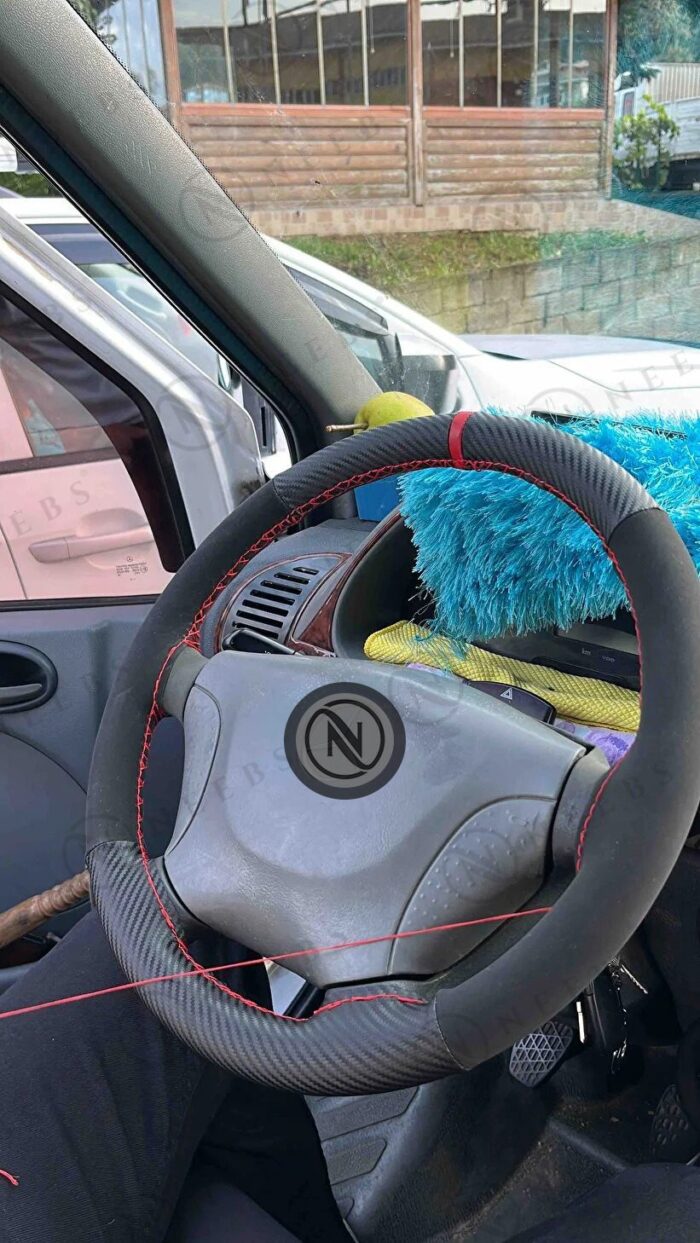 Direksiyon Kılıfı Alcantara Karbon Dikmeli Direksiyon Kılıf - Görsel 6